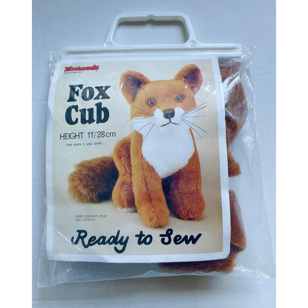 Vintage Minicraft Fox Cub Ready to Sew Plush Kit 11 Inch High NIP